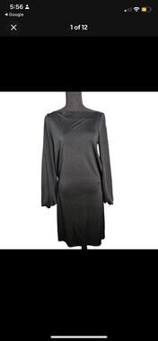 Ralph Lauren Black Label Silk Blend Black Sheath Dress Women Size Medium